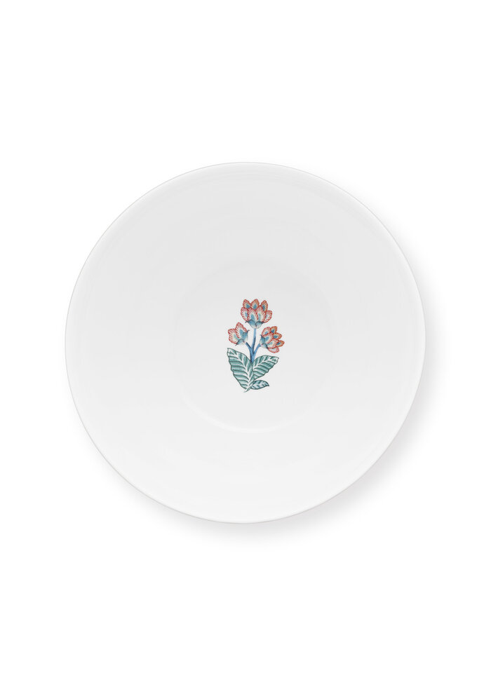 bowl flower festival scallop deco light blue D18cm.